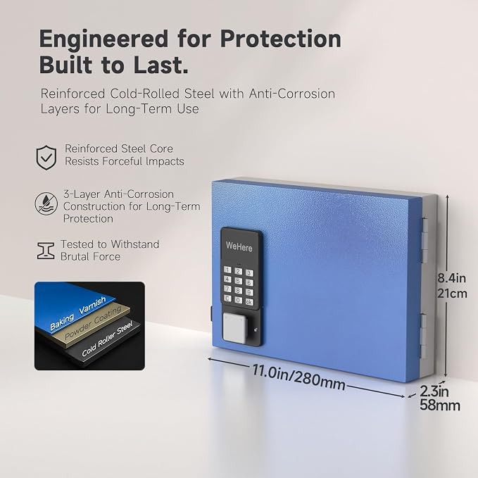 WeHere 16 Key Lock Box Wall Mount, Smart Key Cabinet - Image 5