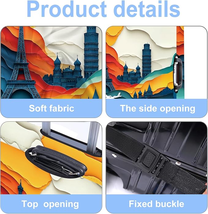 Luggage Cover Washable Suitcase Protector Anti-Scratch, Stretchable Fit - Image 4