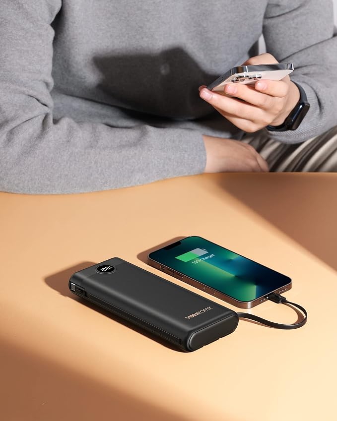 VEEKTOMX Portable Charger with Built-in Cables 30000mAh Power Bank - Image 6