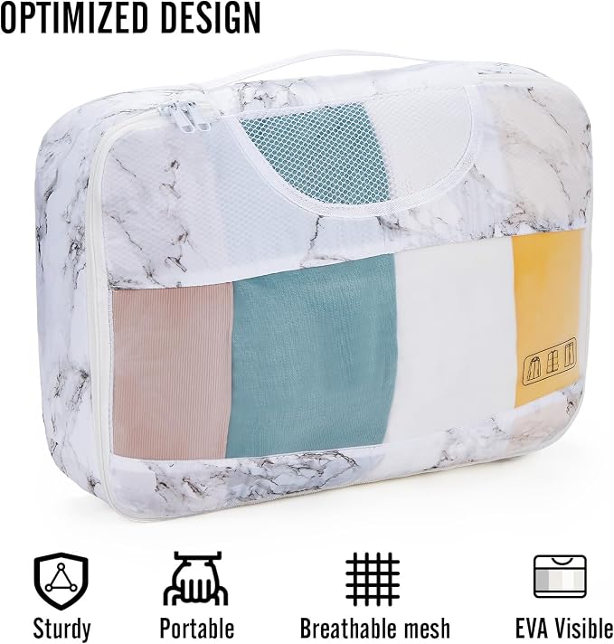 Veken 8 Set Packing Cubes for Travel Essentials, Suitcase Organizer Bags in 4 - Image 4