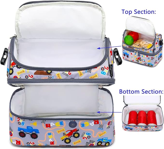 FlowFly Double Decker Cooler Insulated Lunch Bag Large Tote - Image 4