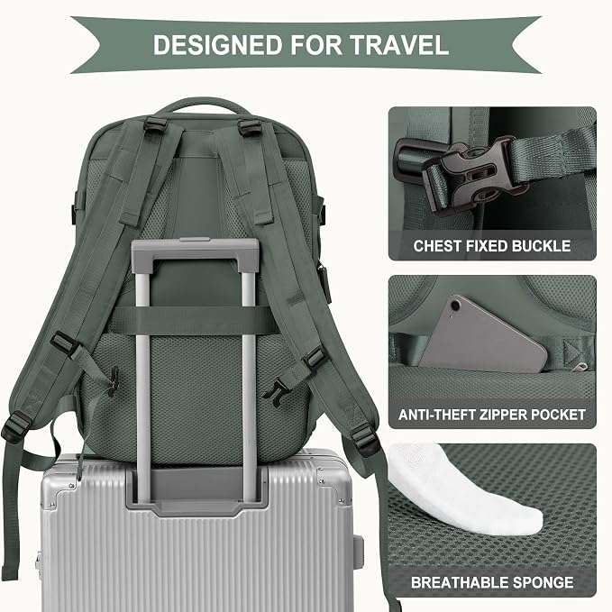coowoz Large Travel Backpack For Women Men, Carry On Backpack, Hiking Backpack - Image 8