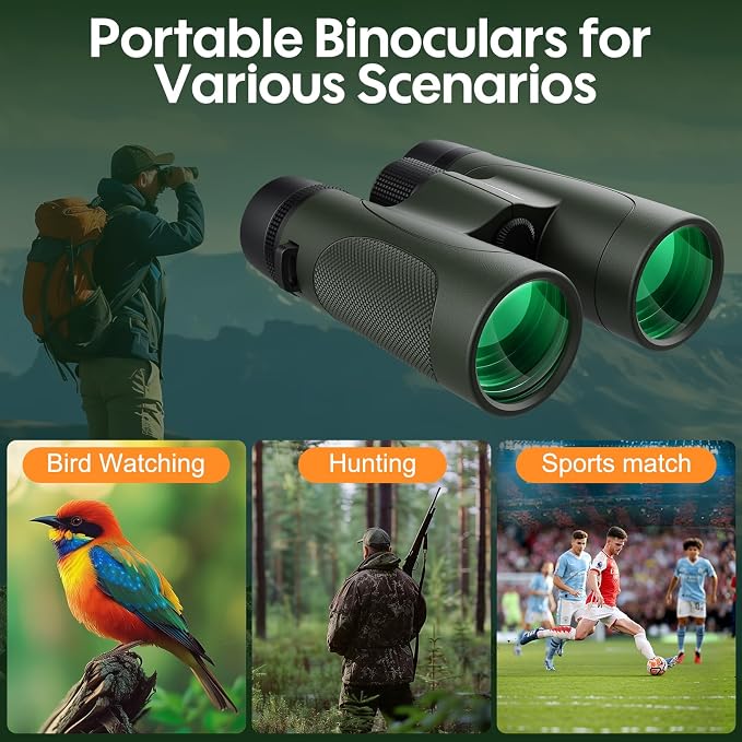 12x42 Binoculars for Adults High Powered: Waterproof HD Bird Binoculars - Image 7