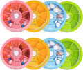 8PCS INVODA Weekly Pill Organizer 7 Compartment Rotating Pill Box by INVODA