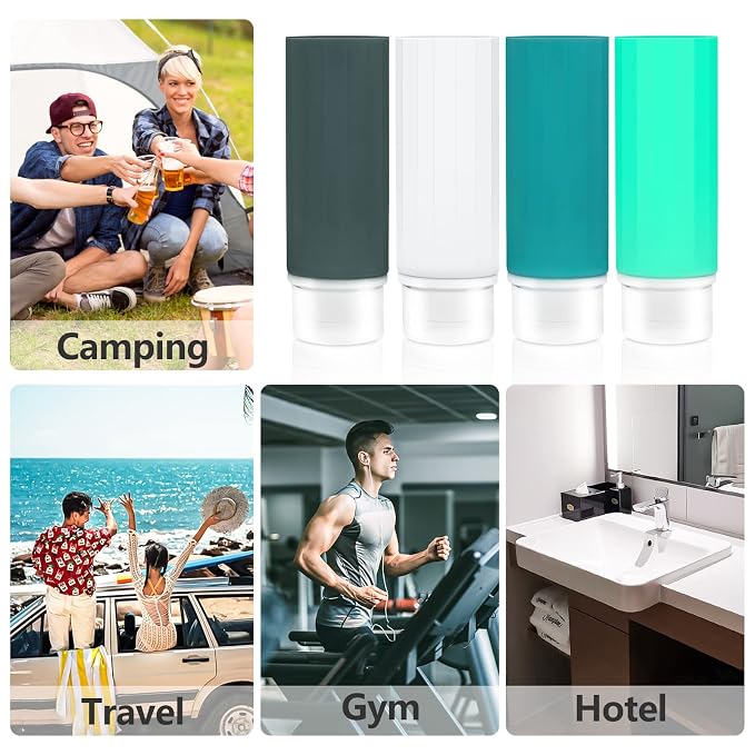 Travel Bottles - 4 Pack TSA Approved Leakproof Silicone Portable Refillable - Image 7