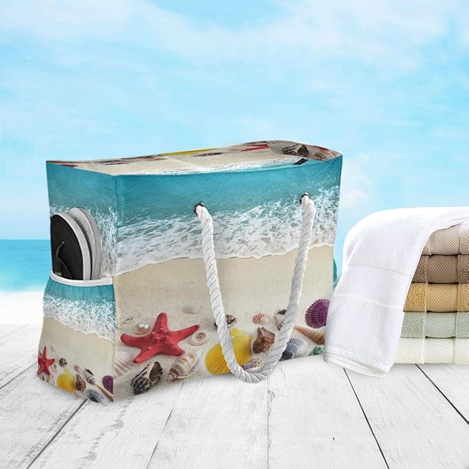 senya Large Beach Bags Totes Canvas Tote Shoulder Bag Soft Wave Water Resistant - Image 5