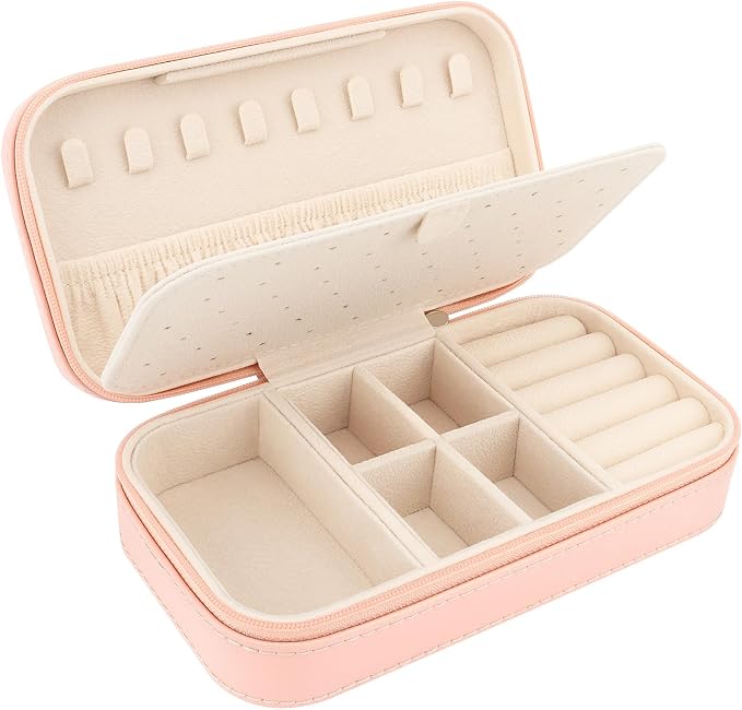 DesignSter Travel Jewelry Box, PU Leather Portable Jewelry Case, Small Jewelry by DesignSter