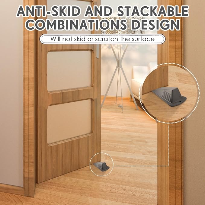 Frienda 4 Pcs Jumbo Door Stoppers Heavy Duty Door Stopper Tall up to 2inch Tall - Image 5