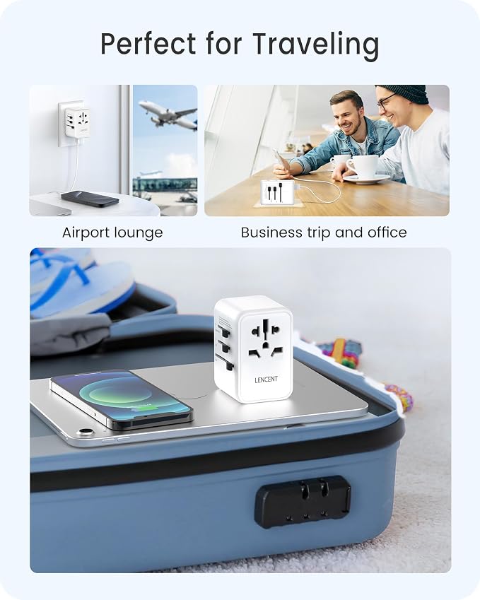 LENCENT Universal Travel Adapter, GaN III 65W International Charger - Image 8