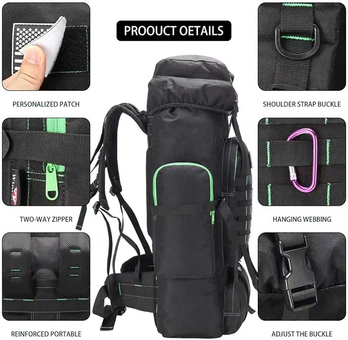 Hiking Backpack for Men 70L/100L Camping Backpack Military Rucksack Molle 3 - Image 6