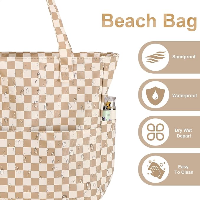 Beach Pool Bags Tote for Women Ladies Large Gym Tote Carry On Bag - Image 2