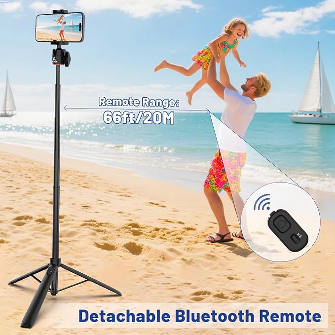 Ailight 60" Extendable Travel Tripod & Selfie Stick - Image 5