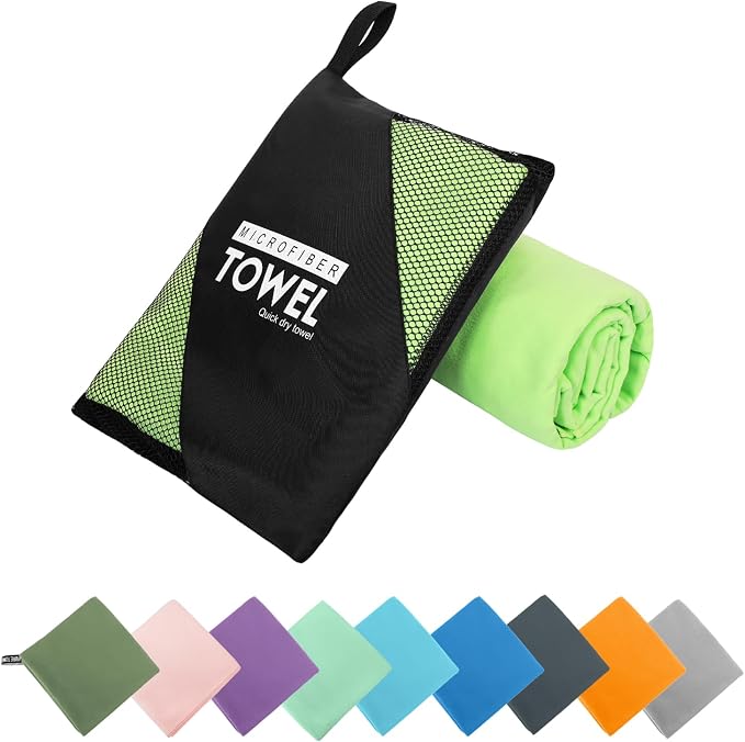 Microfiber Travel Towel, Soft Lightweight Quick Dry Towel, Super Absorbent by ZIUDBOC