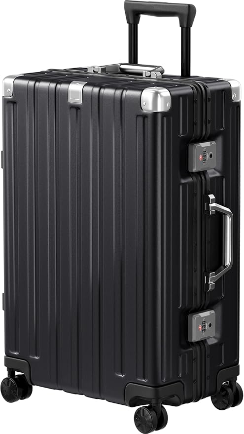 Krute Luggage 24 Inch Aluminum Frame Zipperless Suitcase by Krute
