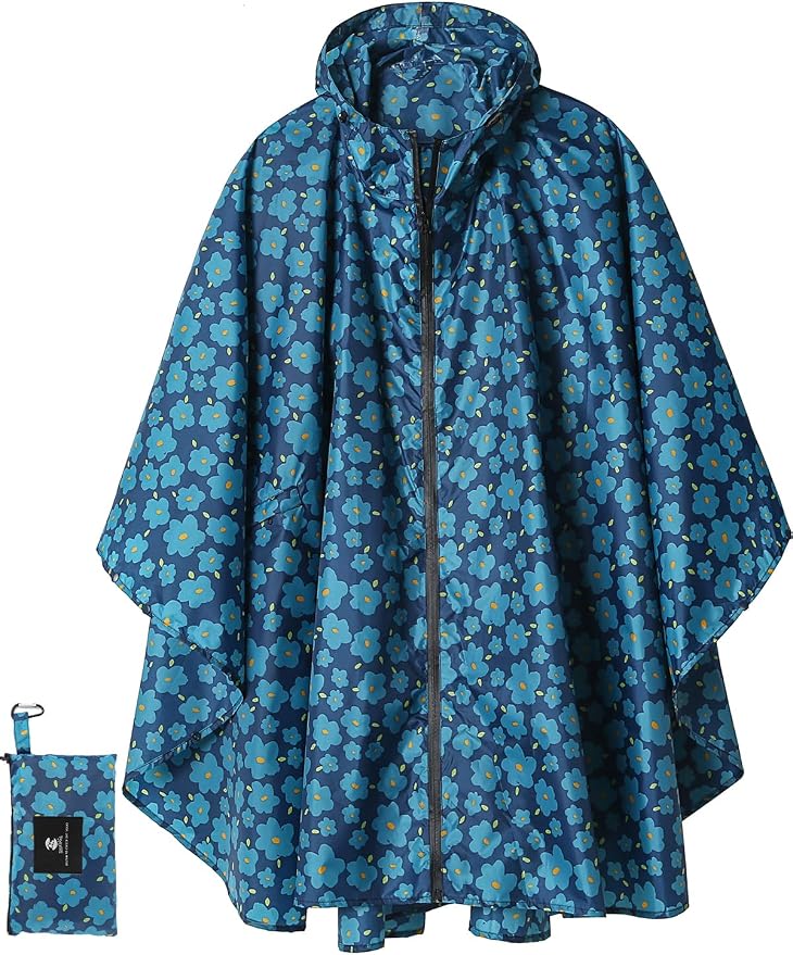 SaphiRose Unisex Rain Poncho Raincoat Hooded by SaphiRose