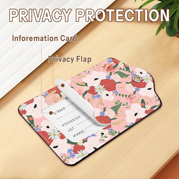 2 Pack Floral Luggage Tag for Suitcase - Image 3