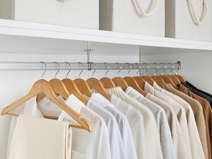 StorageWorks Wooden Hangers 30 Pack, Wood Coat Hanger - Image 2