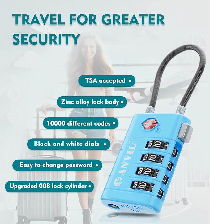 ANVIL 4 Digit Luggage Locks, TSA Locks - Image 5
