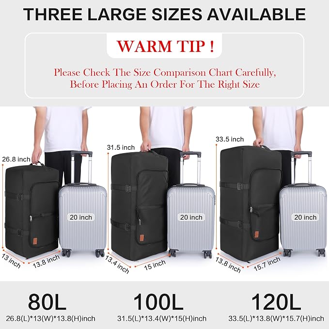 150L Large Waterproof Bag for Men Travel, Extra Large Trave Duffle Bag - Image 3