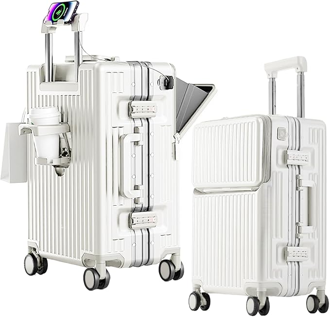 2-Piece Hardshell Zipperless Luggage Set, 20/26" Aluminum Frame Hardshell by cycyCarry