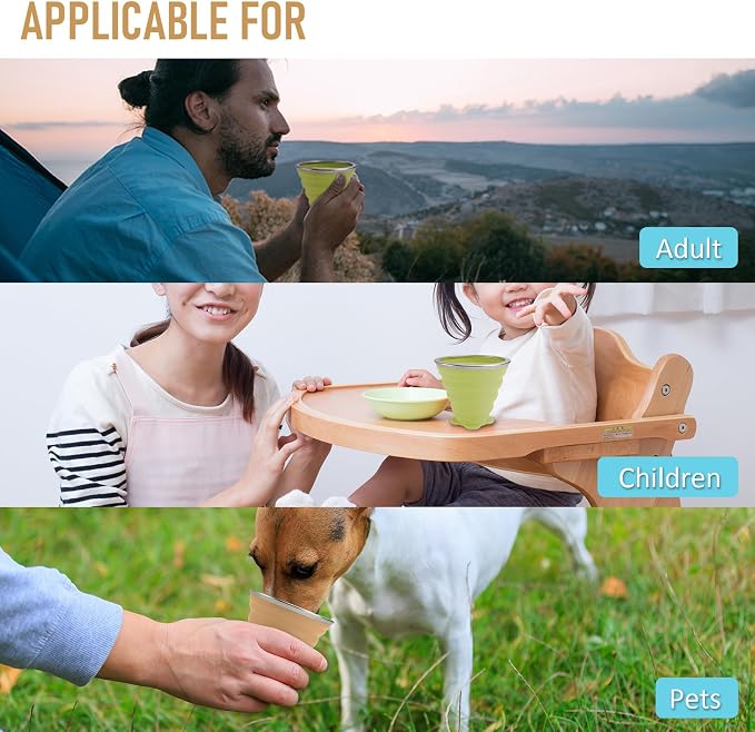 JBER Silicone Collapsible Travel Cup, Silicone Folding Camping Cup - Image 6