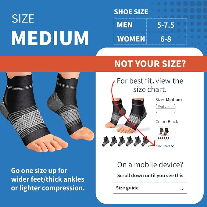 Plantar Fasciitis Sock for Men and Women, Compression Foot Sleeves - Image 3