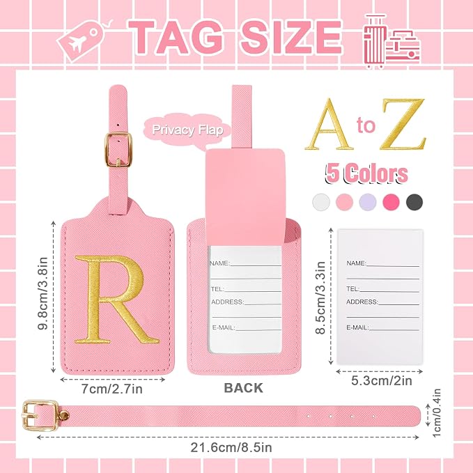 Personalized Initial Luggage Tags - Image 2