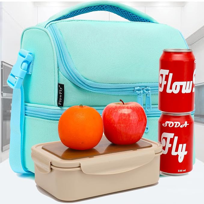 FlowFly Double Decker Cooler Insulated Lunch Bag Large Tote - Image 9