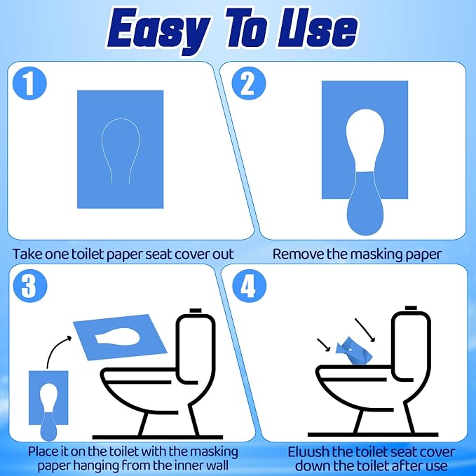110 Pcs XL disposable flushable toilet seat covers 100% Wood Pulp Cotton - Image 5