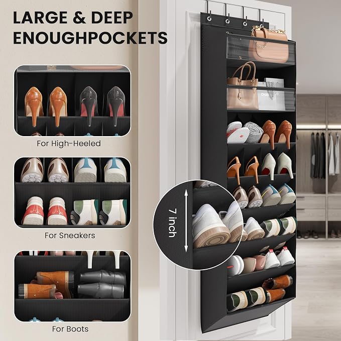 Over the Door Shoe Organizer for Closet, Shoes Rack - Image 4