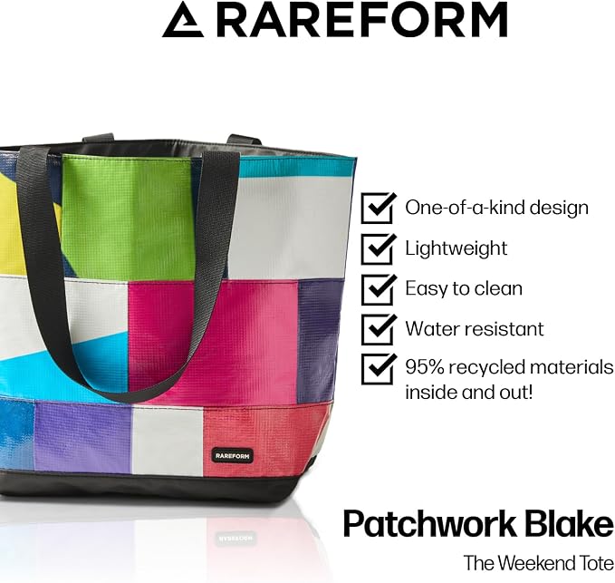 Rareform Large Zippered Blake Tote Bag | One-of-a-Kind, Water-Resistant - Image 2