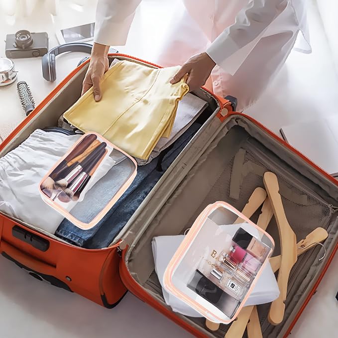 4Pcs Crystal Clear PVC Travel Toiletry Bag Kit - Image 3