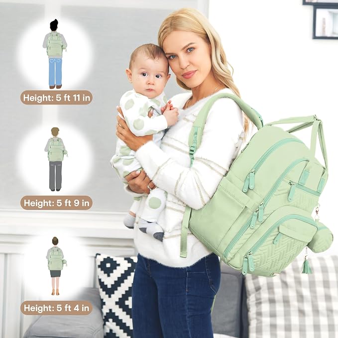 iniuniu Diaper Bag Backpack, 4 in 1 kit Large Unisex Baby Bags - Image 8