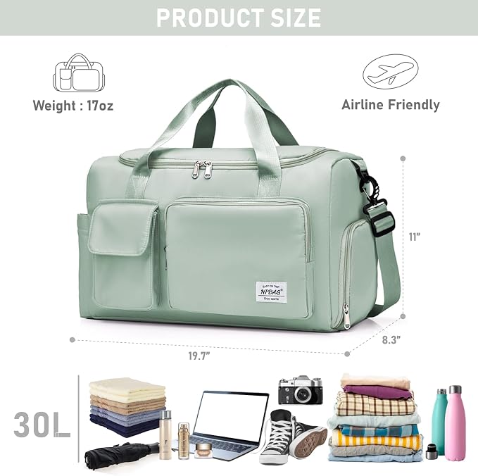 NPBAG Women Travel Duffel, Gym Workout Overnight Bag, Mommy Hospital Bag - Image 3