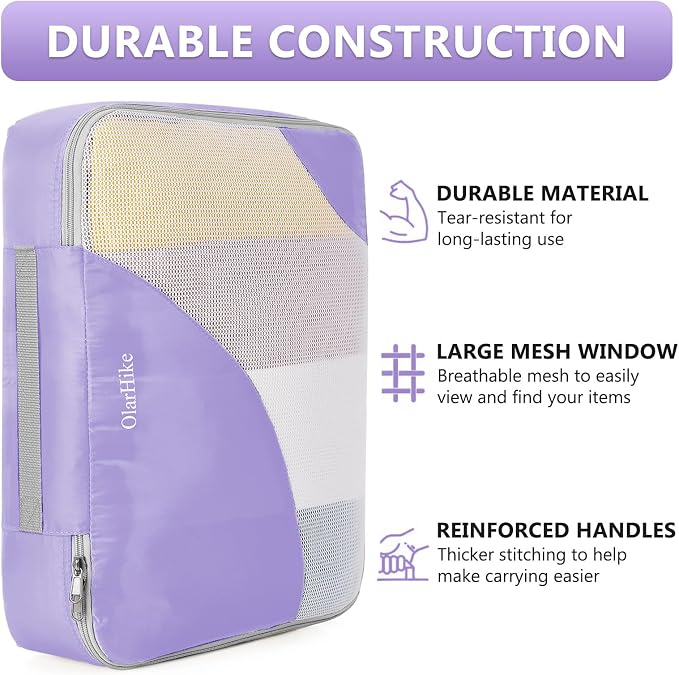8 Set Packing Cubes for Travel, Gifts for Women Mom, Anti-Tearing Suitcase - Image 4
