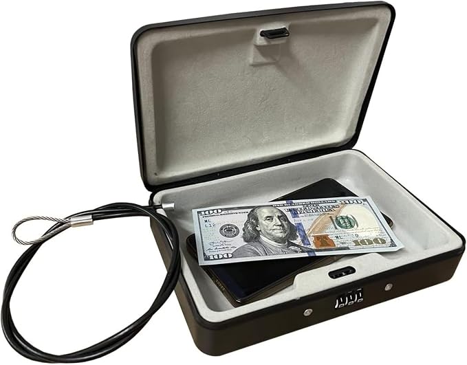 SEPOX® Water/Fire-Resistant Portable Security Case Lock Box Steel, Personal by SEPOX