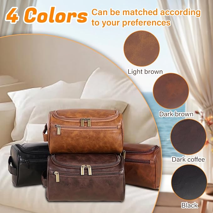 3-in-1 unisex PU toiletry bag: laser engraving & detachable waterproof section. - Image 3