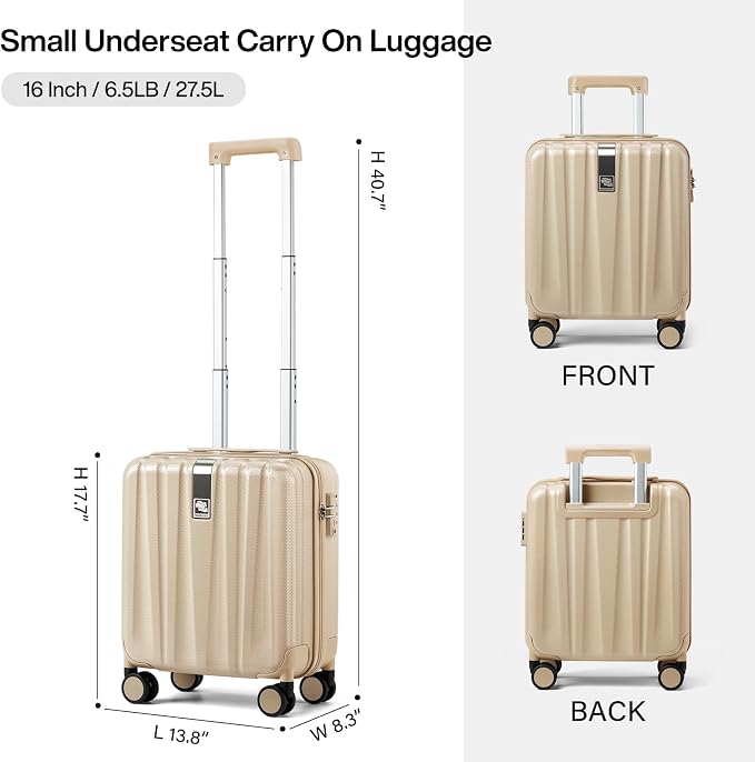 Hanke 16 Inch Underseat Carry on Suitcases - Image 3