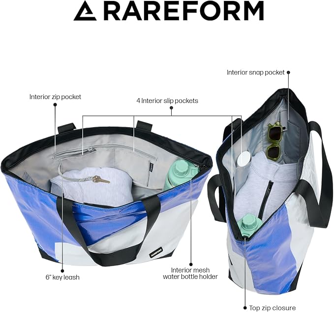 Rareform Large Zippered Blake Tote Bag | One-of-a-Kind, Water-Resistant - Image 3