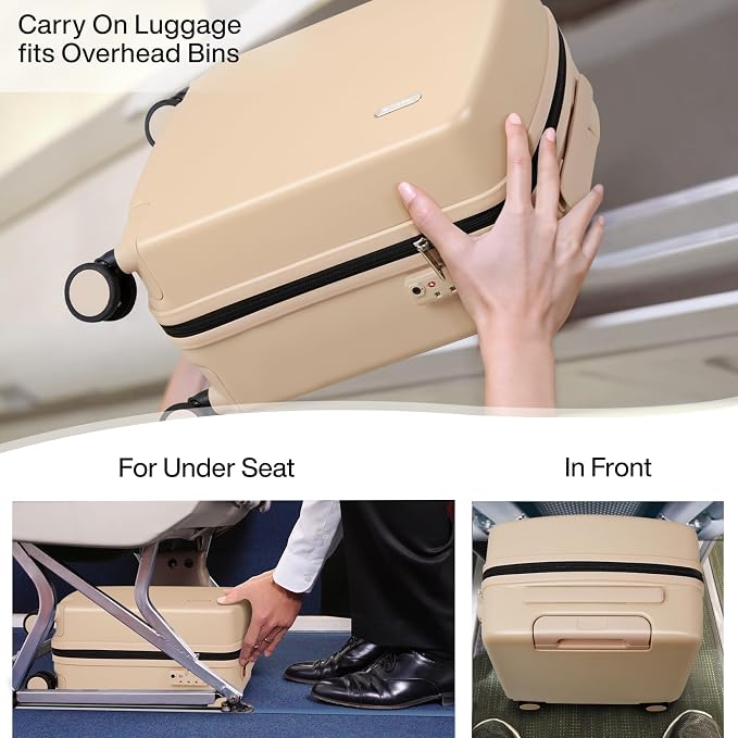 Hanke 16 Inch Underseat Carry On Luggage, Airline-Approved Hard Shell Small - Image 2