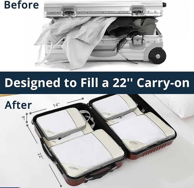 Compression Packing Cubes 3 Set, Compressible Space-Saving Packing Cubes - Image 6