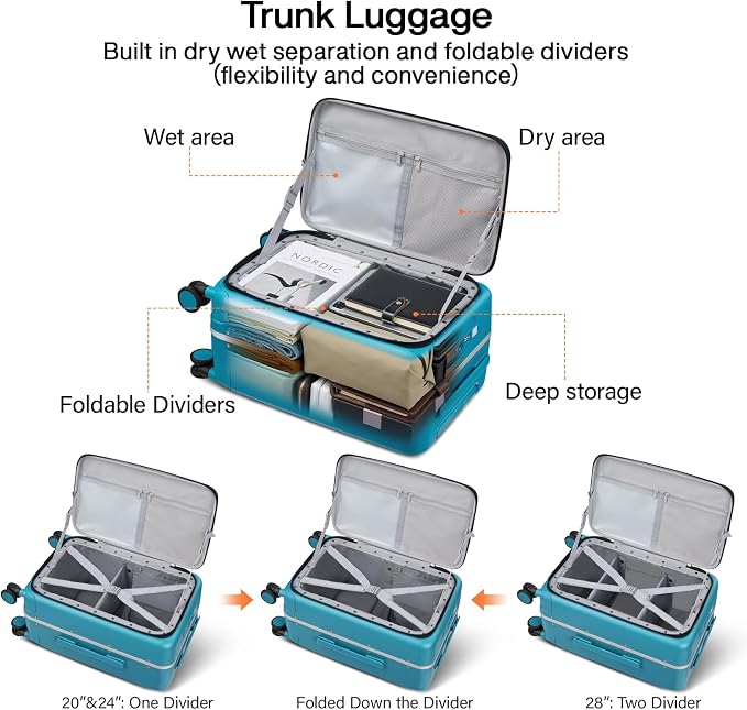 Hanke 28 Inch Luggage with Cup Holder and Charge, Top Opening Hard Shell - Image 4