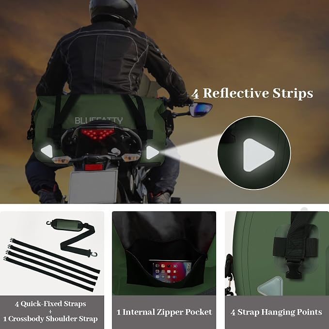 Waterproof Motorcycle Duffel Bag Roll Top Dry Duffel Bag - Image 3