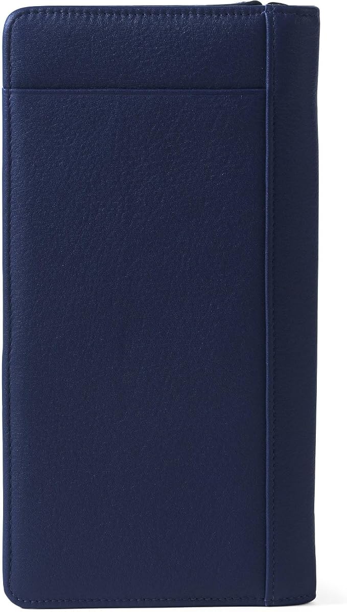 Leatherology Navy Blue Travel Zip Organizer Wallet, Passport Holder, RFID - Image 4
