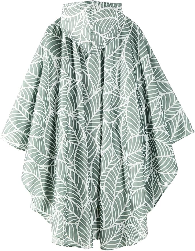 Rain Poncho Jacket Coat Hooded Zipper Style - Image 4