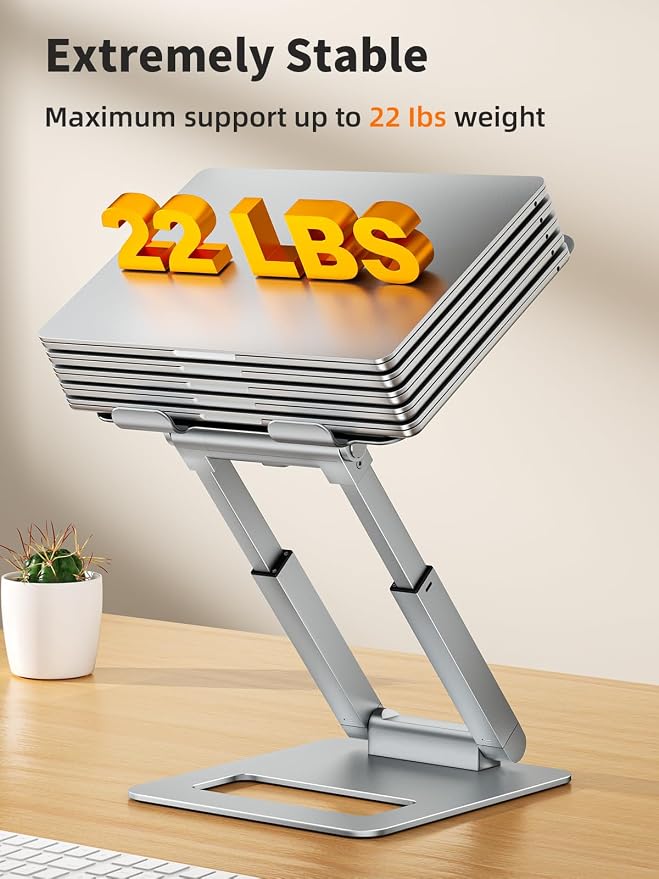 tounee Laptop Stand for Desk Adjustable Height, Telescopic Computer Stand - Image 5