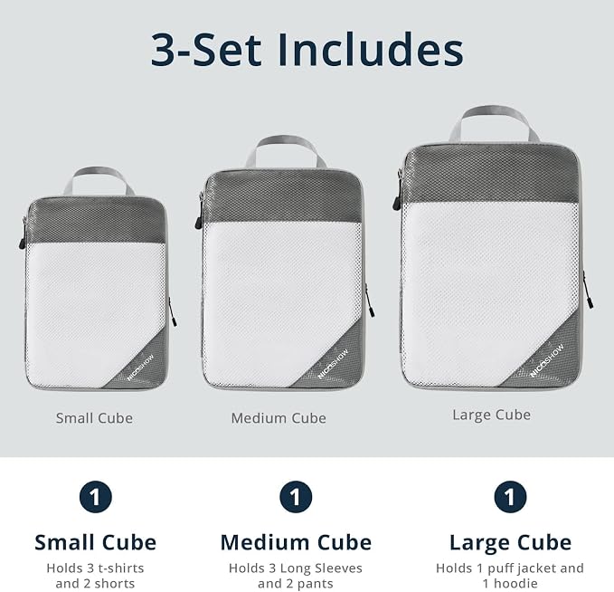 3 Set Compression Packing Cubes - Image 3