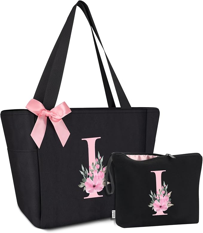 Vavabox Tote Bag, A-Z Initial Monogrammed Waterproof Tote Bag, Bridesmaid Gifts by Vavabox