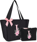 Vavabox Tote Bag, A-Z Initial Monogrammed Waterproof Tote Bag, Bridesmaid Gifts by Vavabox
