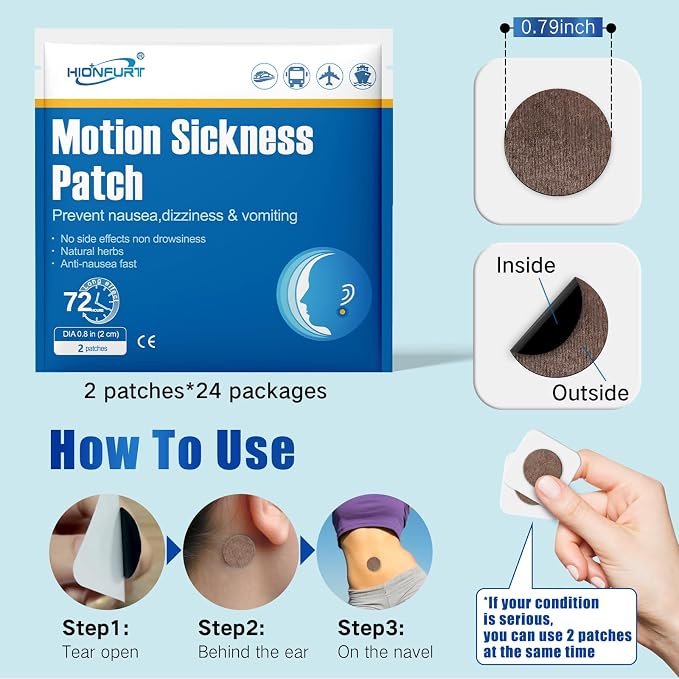 48ct Motion Sickness Patches – Sea Sickness Patches - Image 3